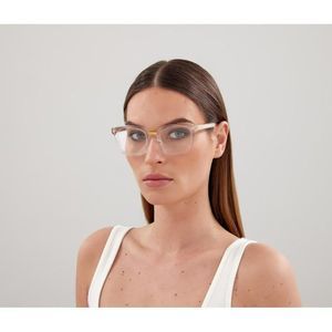 🔥 Gucci GG0184O 012 Eyeglasses Crystal Clear Silver Square Unisex